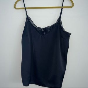 Abercrombie Black Silky Tank with Lace Detail | Size Large